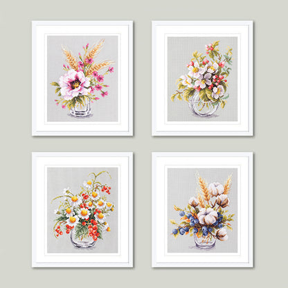 Blooming Cotton and Blueberry
